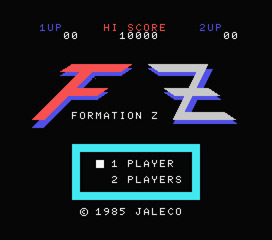 Formation Z title screen for MSX